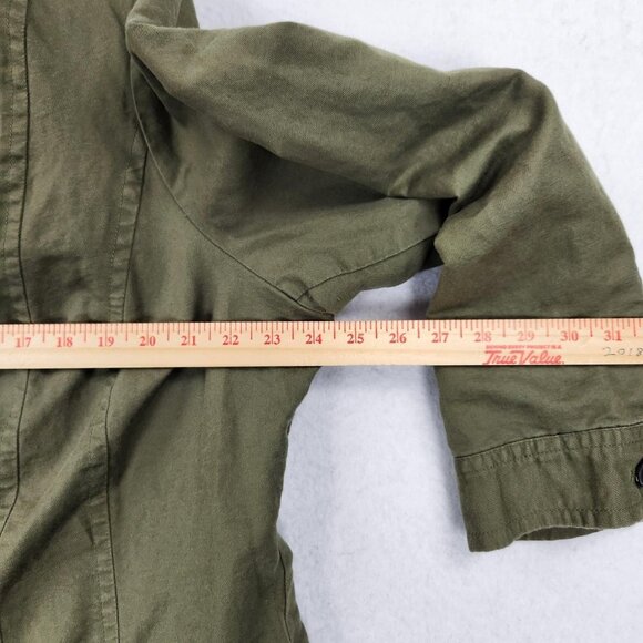 Coldwater Creek Jacket Womens 20 Green Linen Cotton Utility Chore Field Casual - Picture 5 of 13